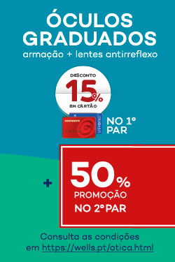&Oacute;culos graduados arma&ccedil;&atilde;o + lentes antirreflexo - 10% em cart&atilde;o continente no 1&ordm; par + 50% promo&ccedil;&atilde;o no 2&ordm; par - consulta as condi&ccedil;&otilde;es na p&aacute;gina de &oacute;tica